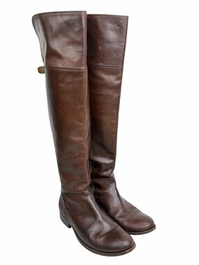 Frye Shirley Over The Knee Riding Equestrian Boots Brown Leather Women's 8.5 B
